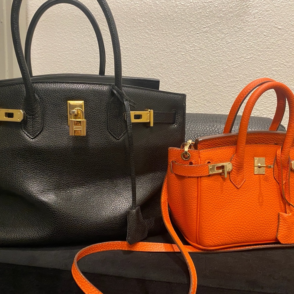 🐝BlacK Friday -2💕SUPER CUTE Black & Blood Orange Handbag Set…